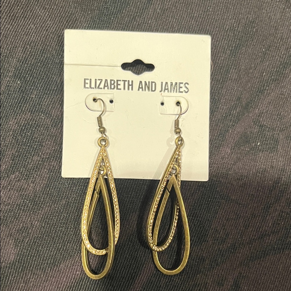 Elizabeth and James Gold Teardrop Earrings